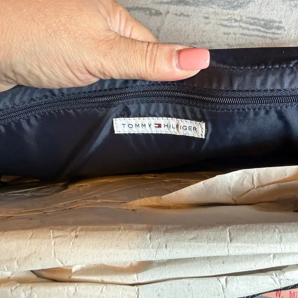 Vintage Tommy Hilfiger Messenger Bag Navy Red White Laptop Briefcase NWT